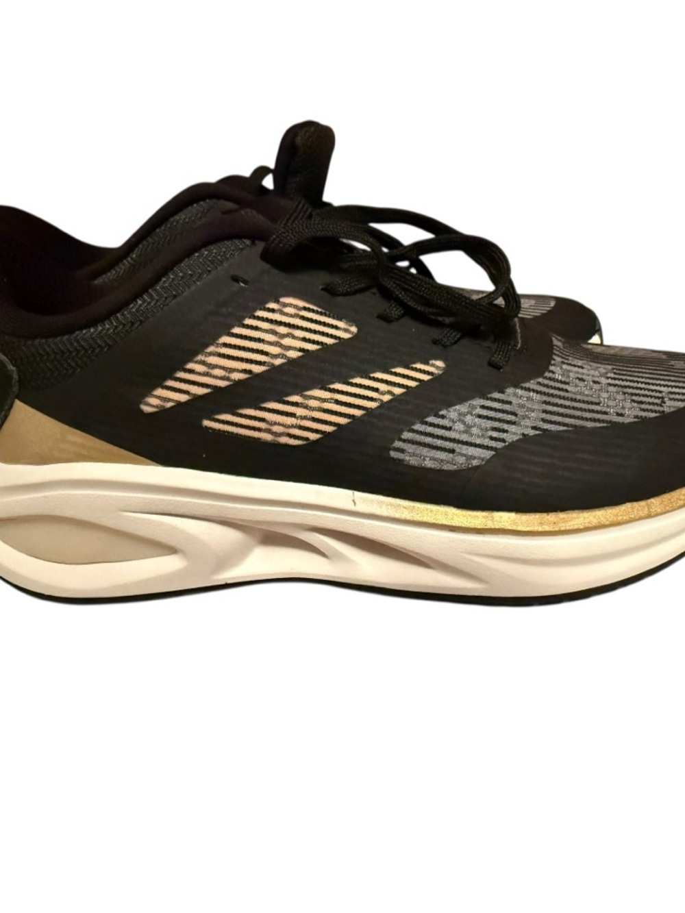 Avia Women's Black and Gold Athletic Sneakers